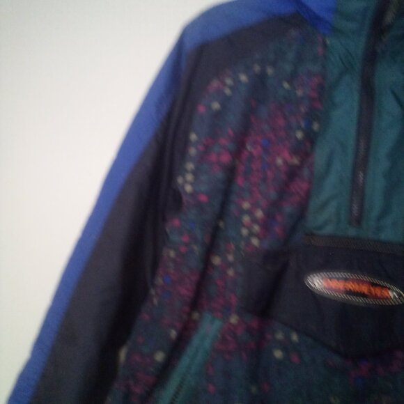 Obermeyer Jacket Windbreaker M Juniors Half Pipe Pullover Hood Pocket Green - Picture 12 of 16